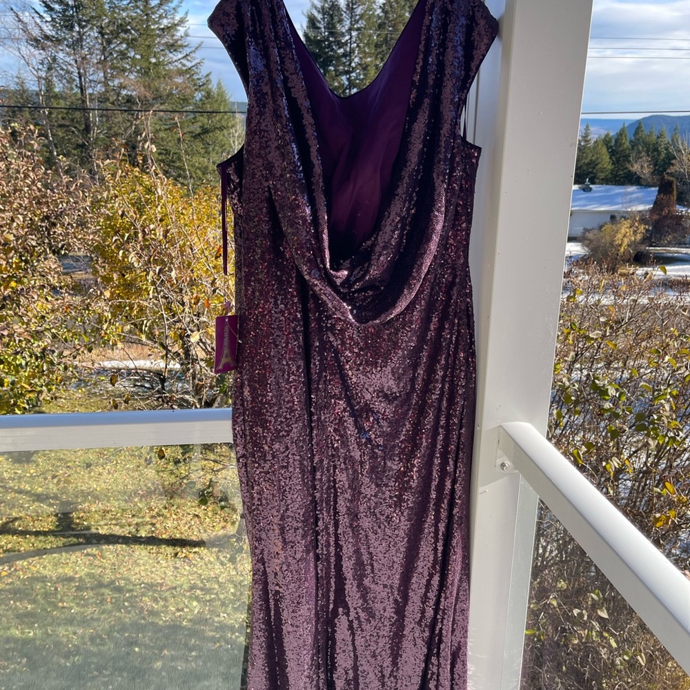 Glamorous Purple Sequin Prom Dress